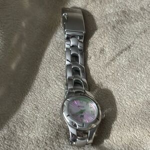 REPUBLIC WET BABY PINK FACE WATCH WITH STAINLESS STEEL BAND